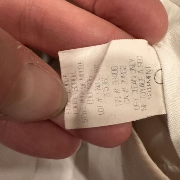 Theory Wool Blend Off White Textured Trouser Slim Fit Pants Tuxedo Pants Size 4 - Picture 9 of 14